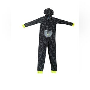 Freestyle Black and Neon Yellow Gaming Kids One Piece pj